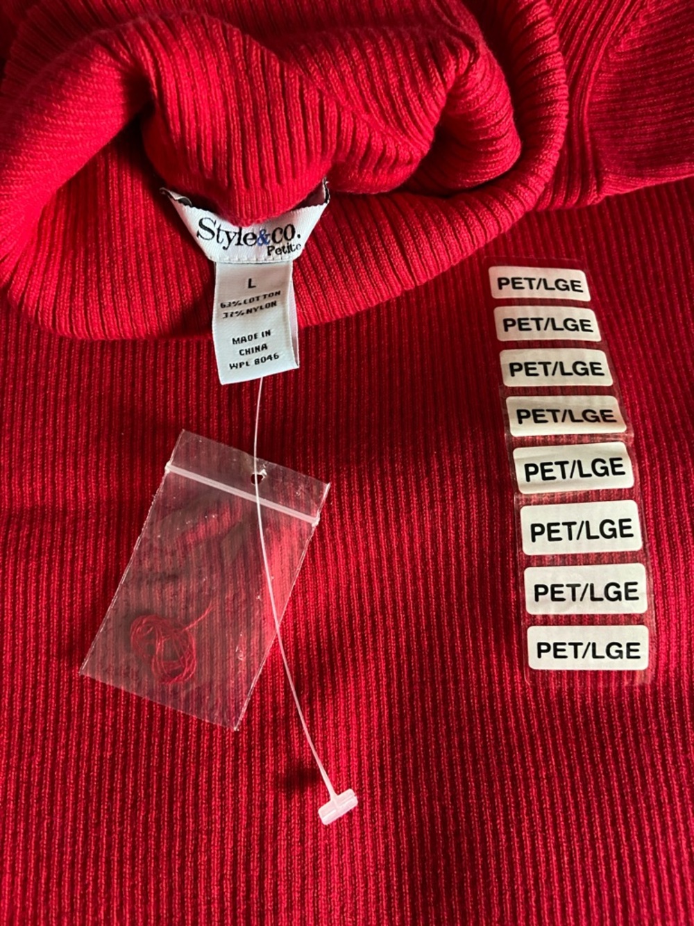 Style& Co Petite Crewneck Women's Sweater in Bright Red. New - Picture 3 of 7